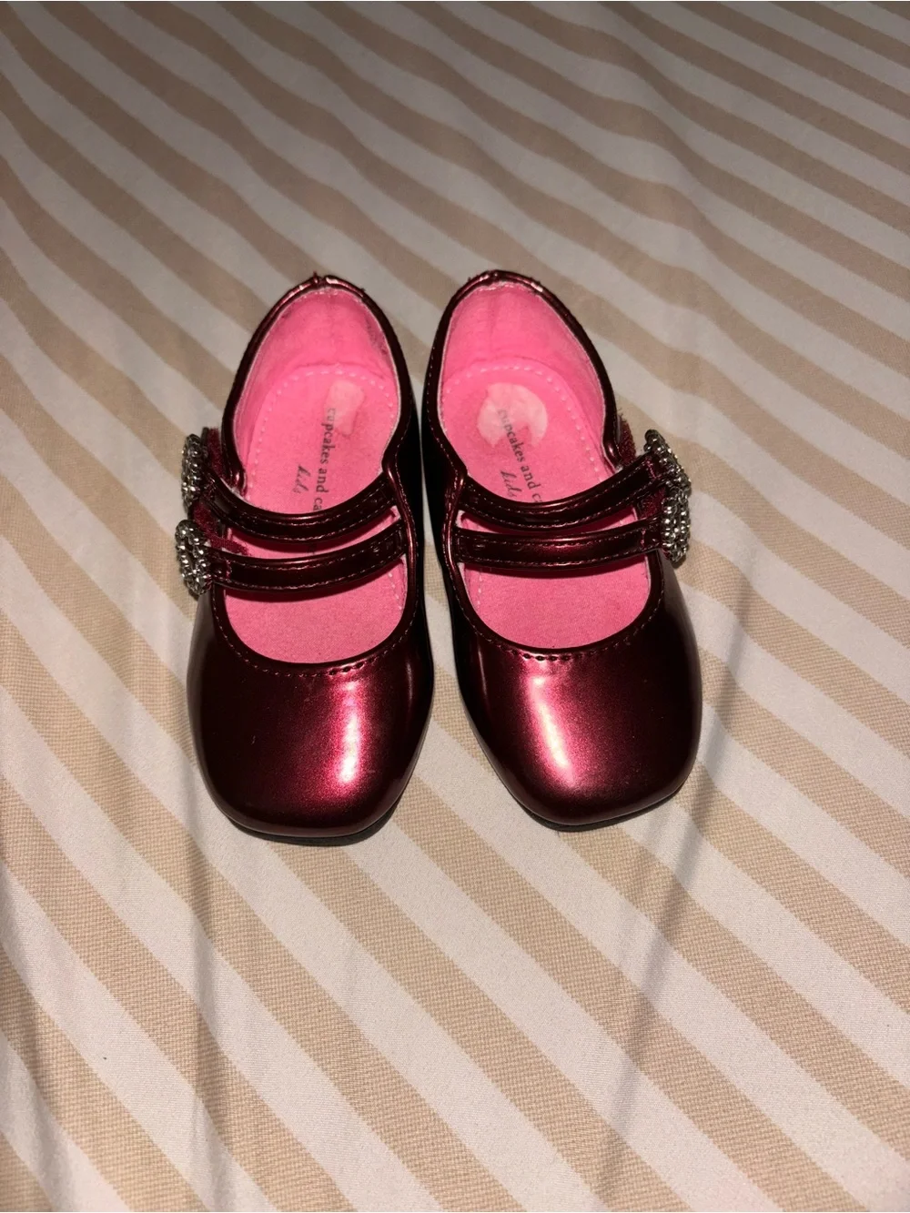cupcakes & cashmere Metallic Berry Mary Jane Shoes with Pink Lining